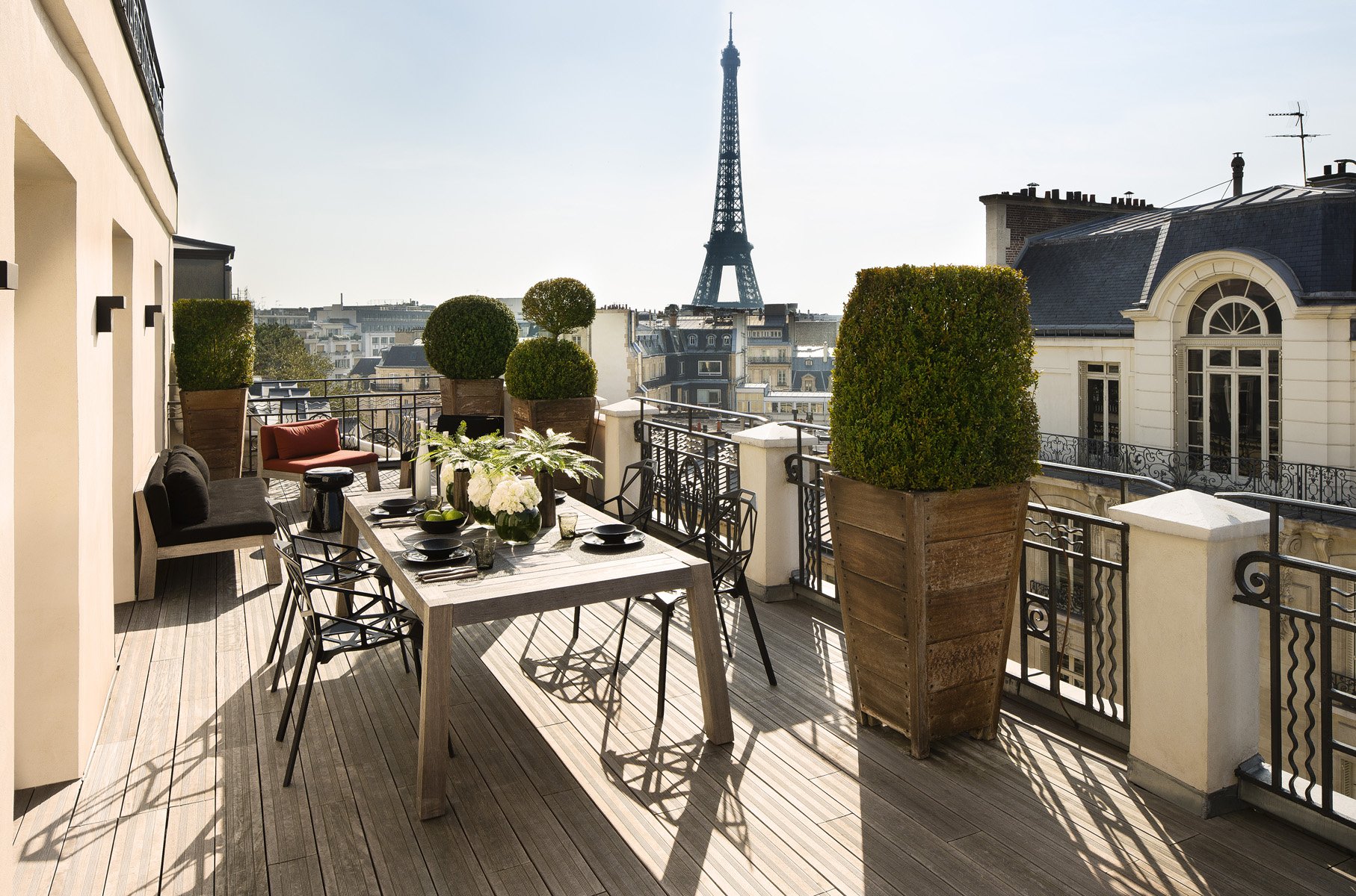 Hotel Marignan Champs-Elysées luxury hotel with Eiffel Tower view